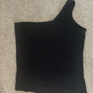 Venus One Shoulder Black Women's tank Top.